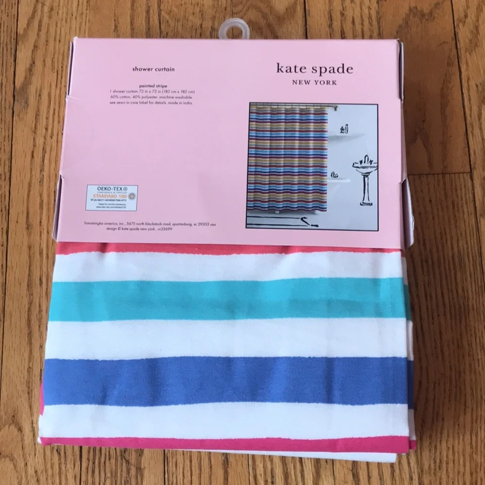 NWT Kate Spade “Painted Stripe” Shower Curtain